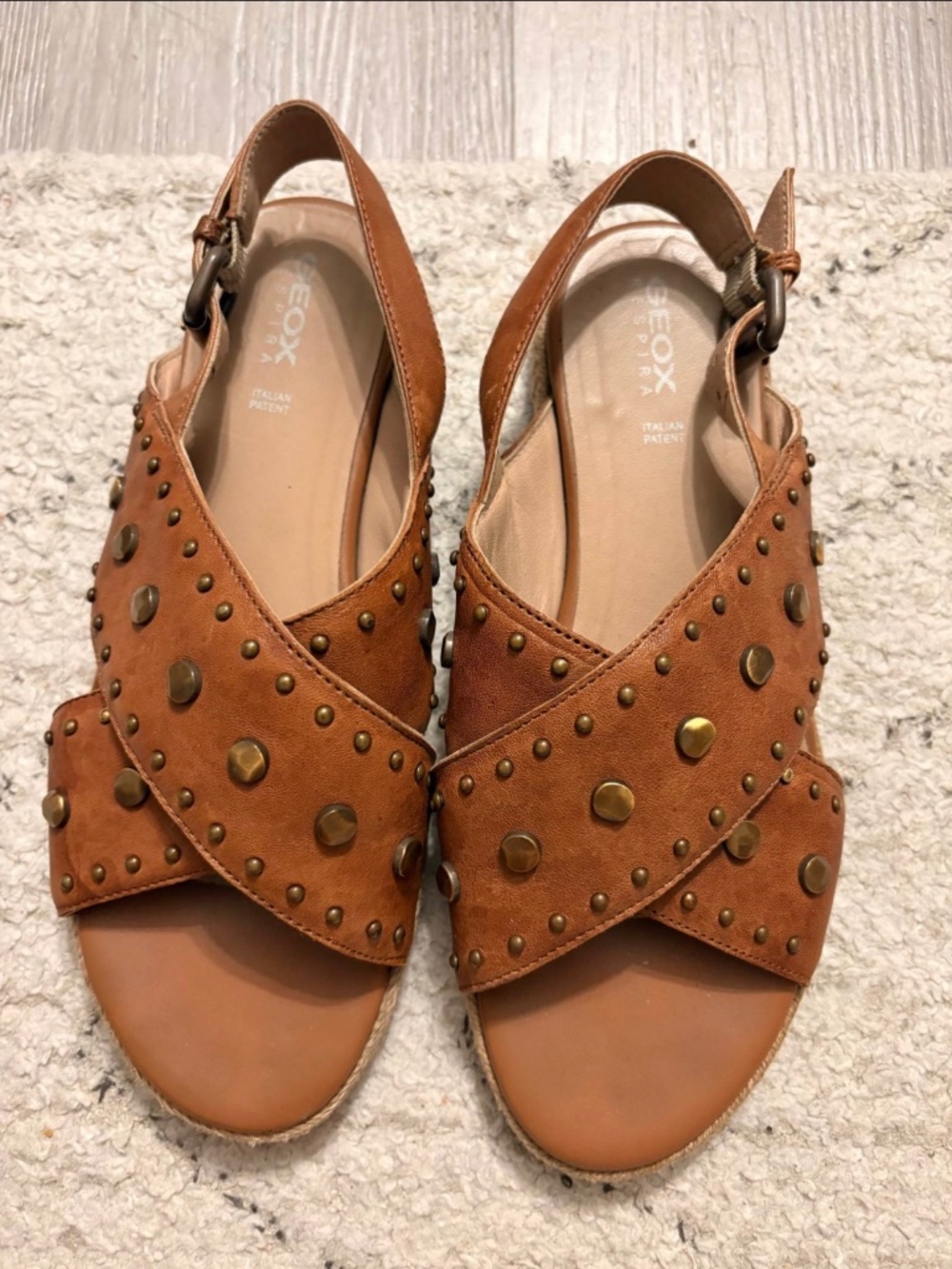Geox Studded Leather Sandals